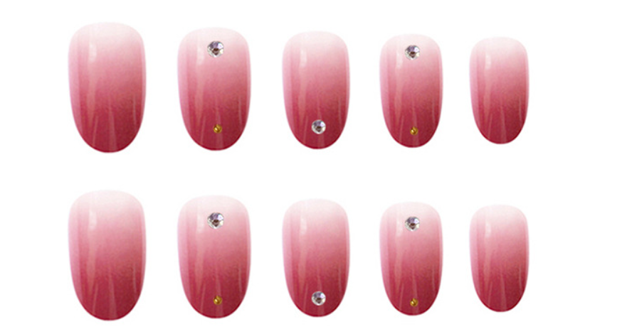 Festive nails - Pink Ombre with Rhinestones
