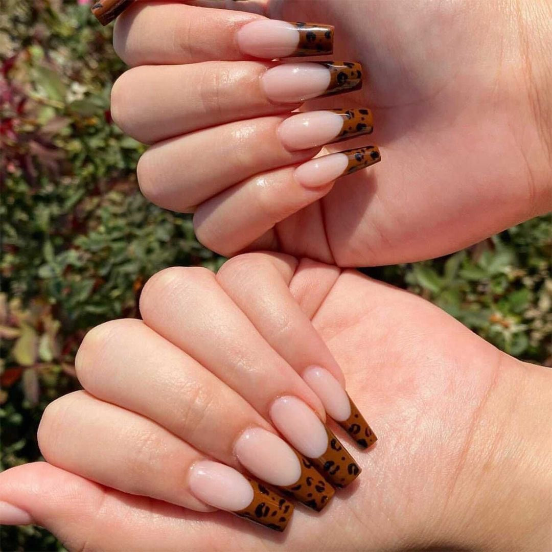 ANIMAL PRINT COFFIN NAILS