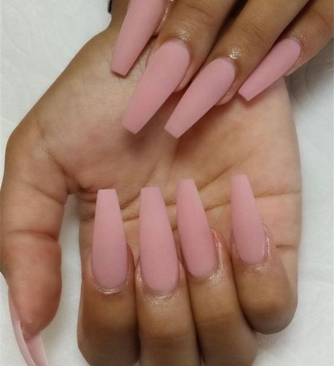 MATT PINK Coffin Nails