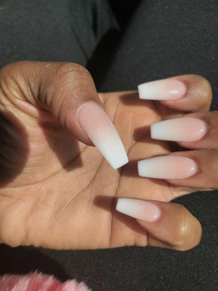FRENCH OMBRE Coffin Nails