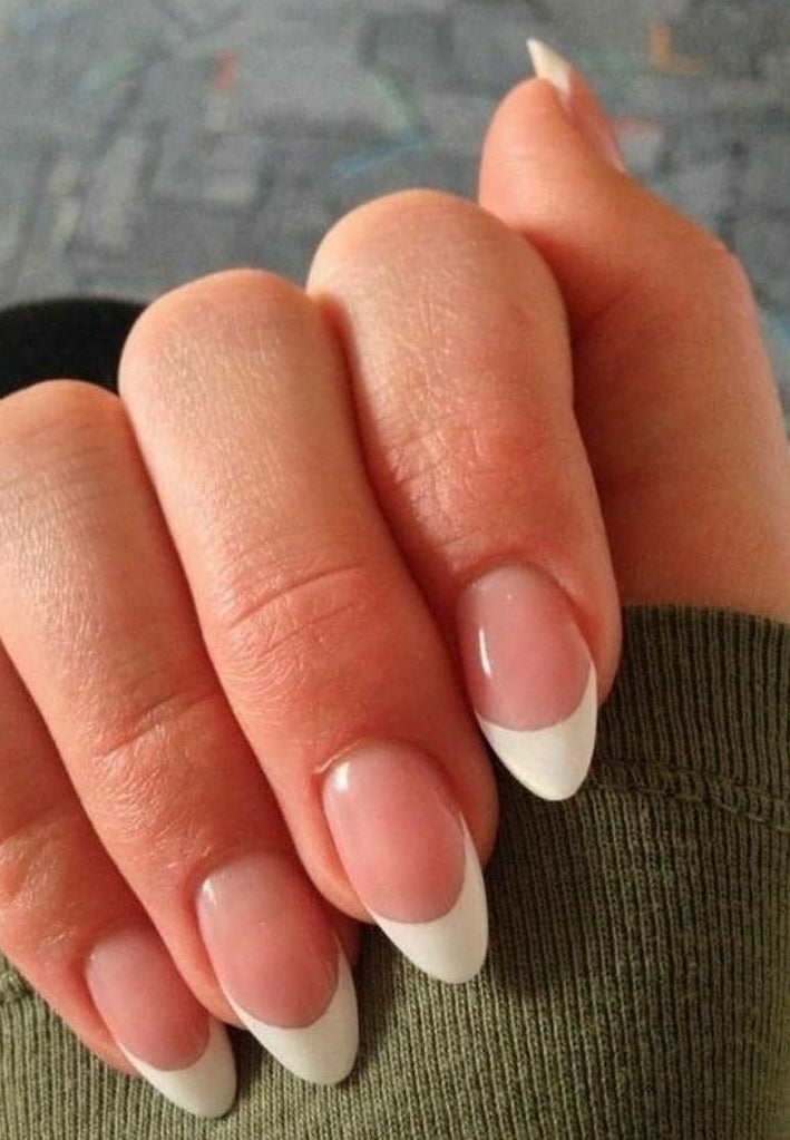 KRIS JENNER OVAL FRENCH NAILS